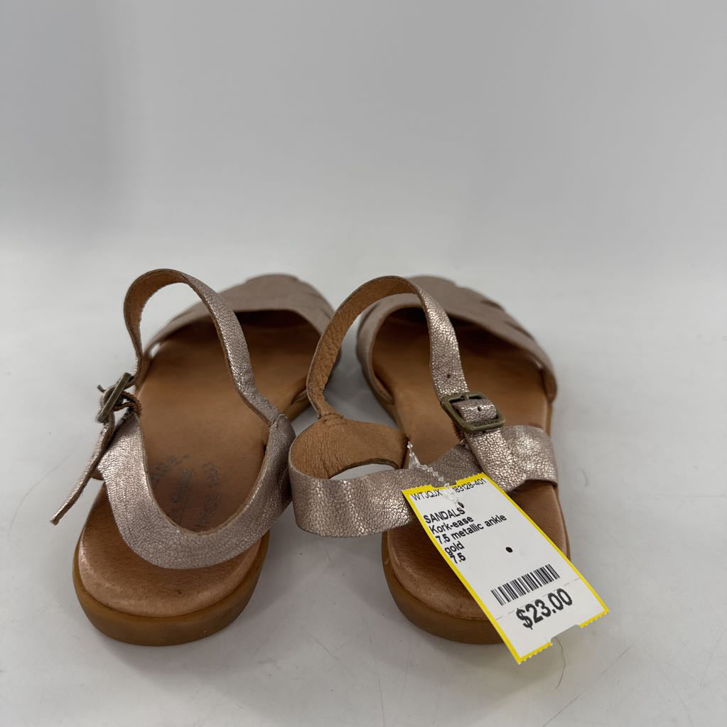 7.5 metallic ankle strap sandal