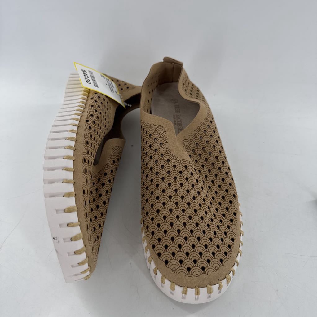 7.5 perforated leather slip-ons
