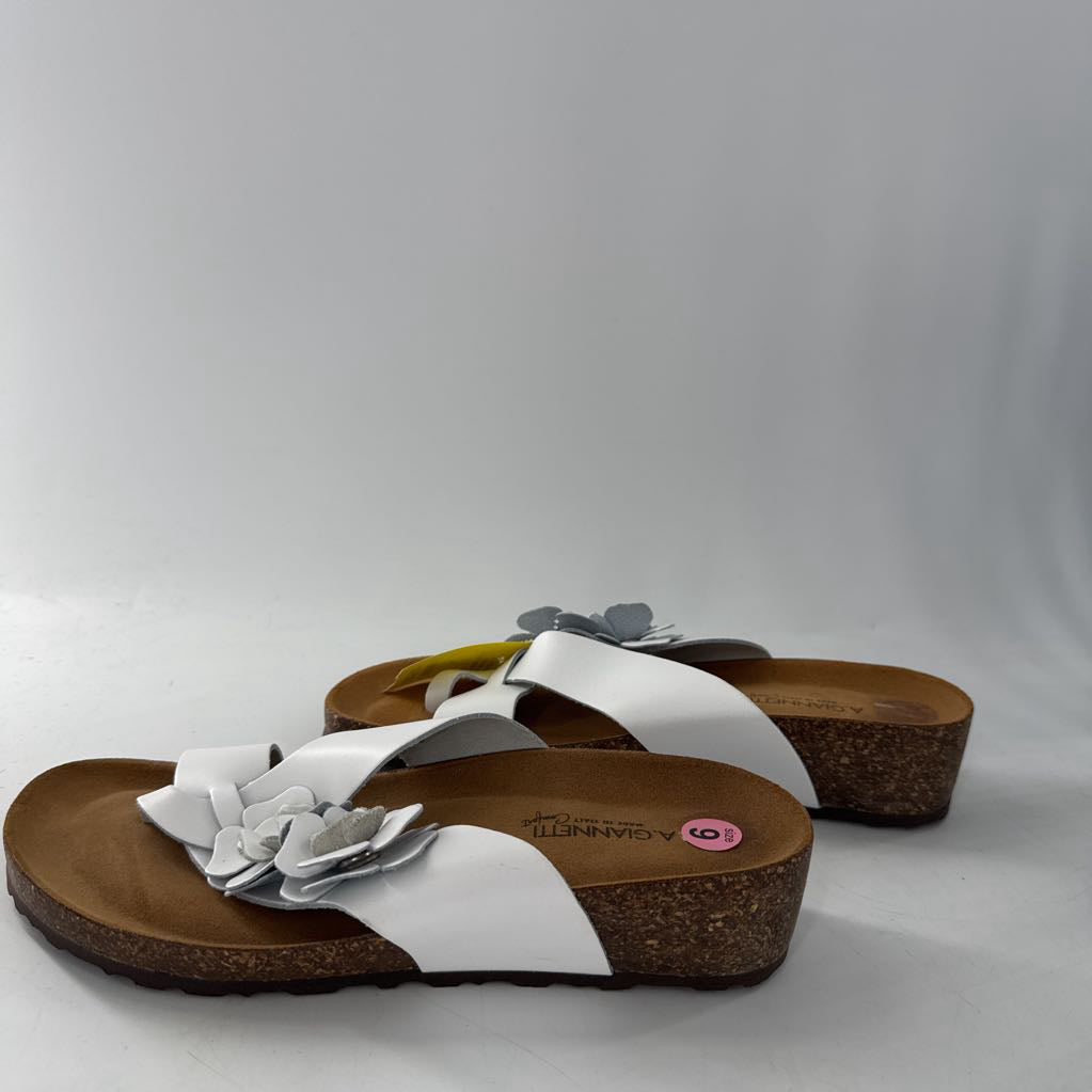 9 leather flower thong sandal