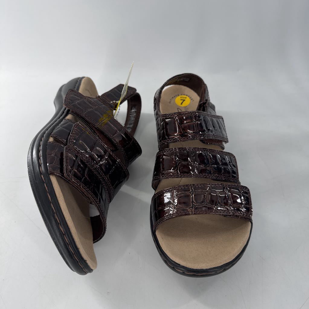 7 croc embossed sandal