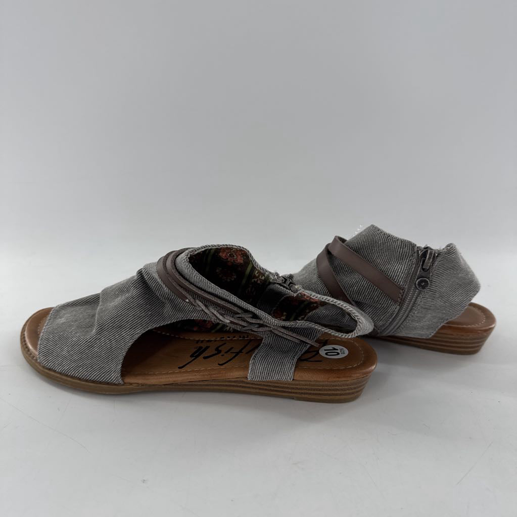10 canvas upper side zip sandals