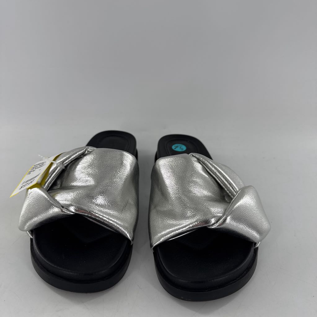 7.5 knotteed padded upper slide mule sandals