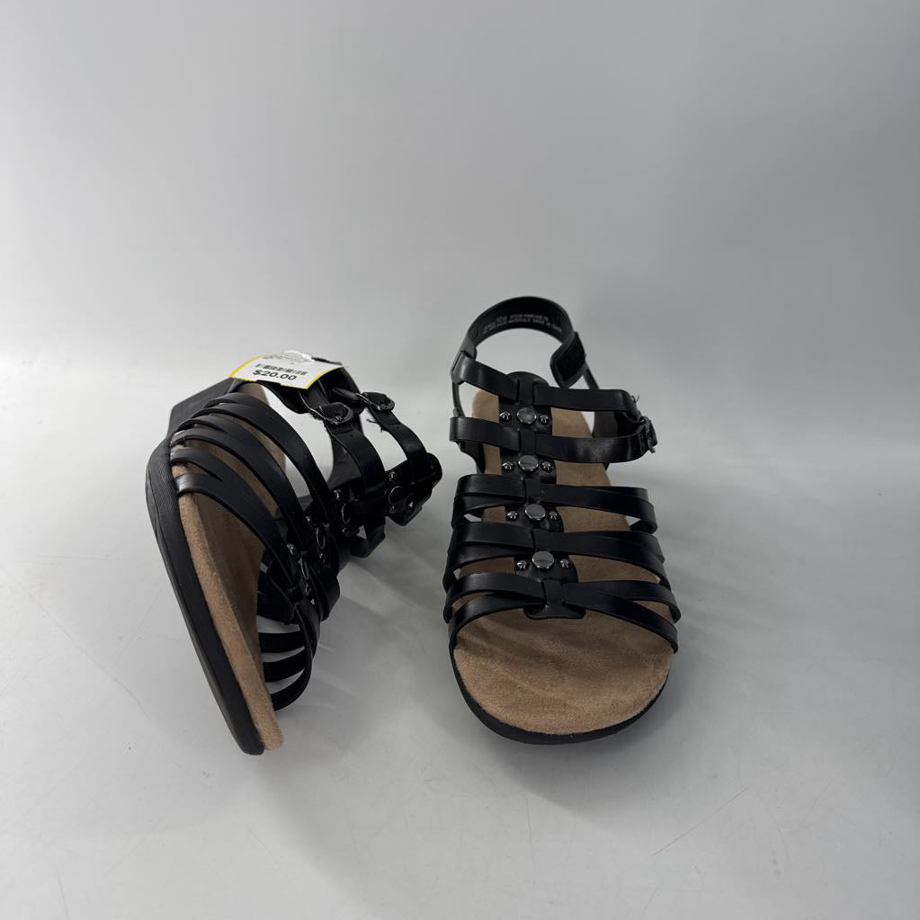 10 grommet strappy wedge heel sandal