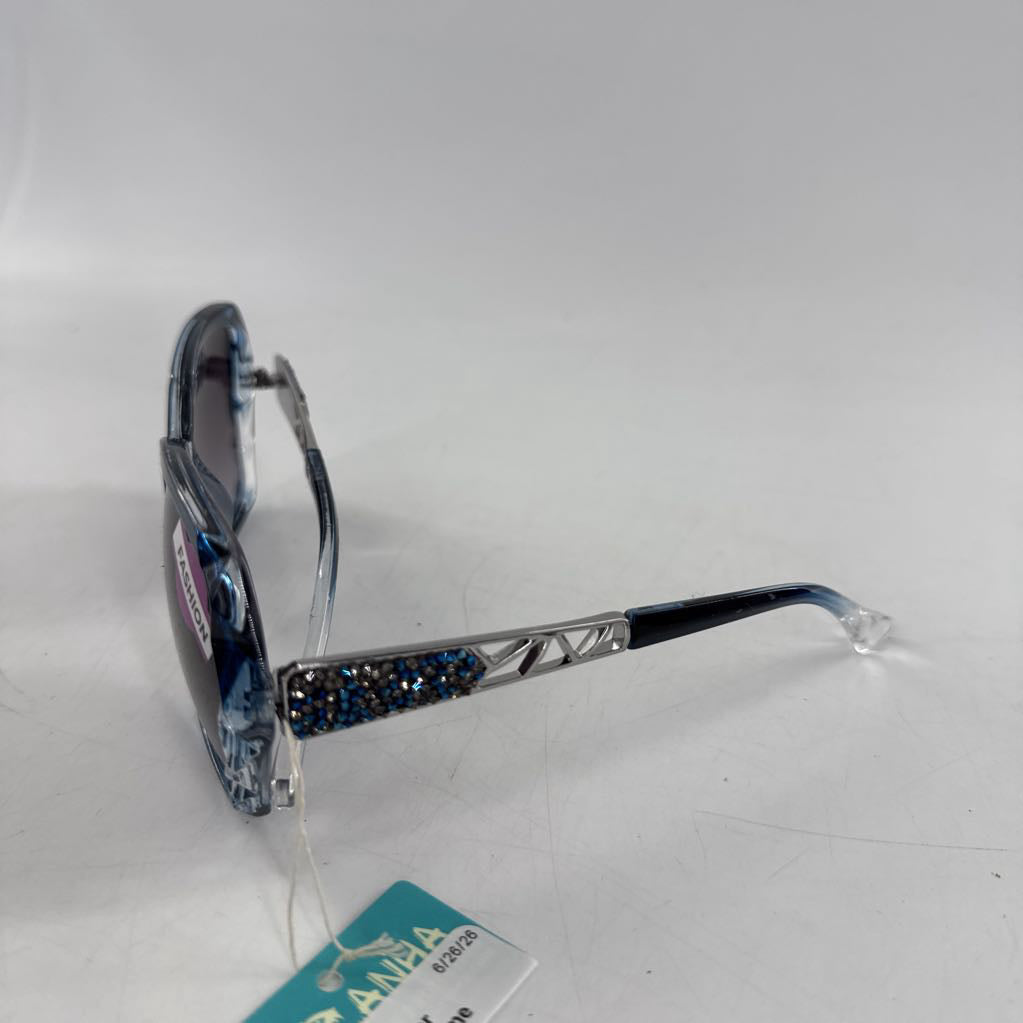 blue & silver crystals frame sunglasses