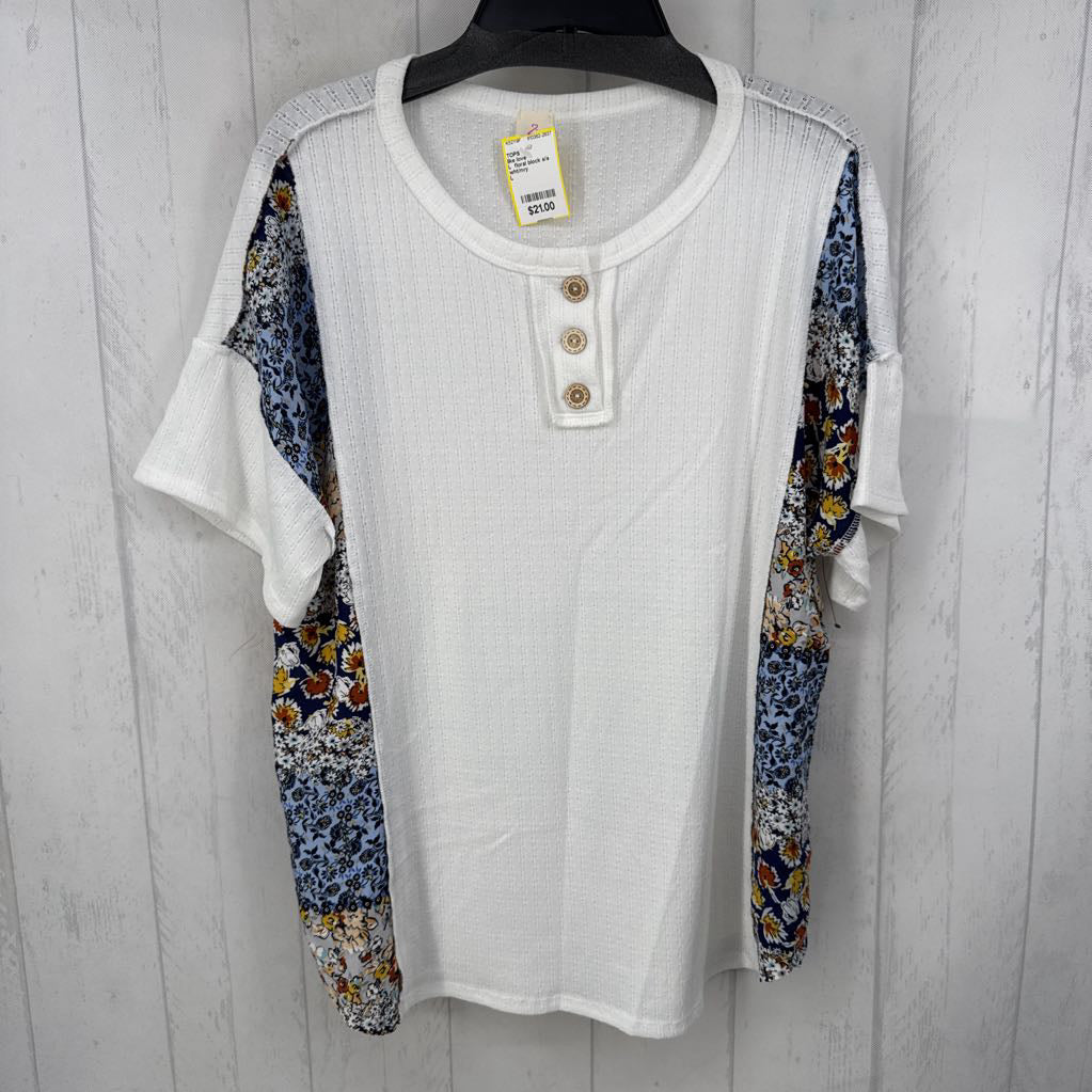 L floral block s/s top