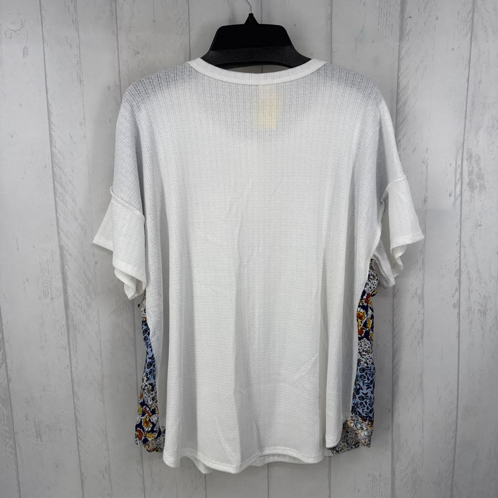L floral block s/s top