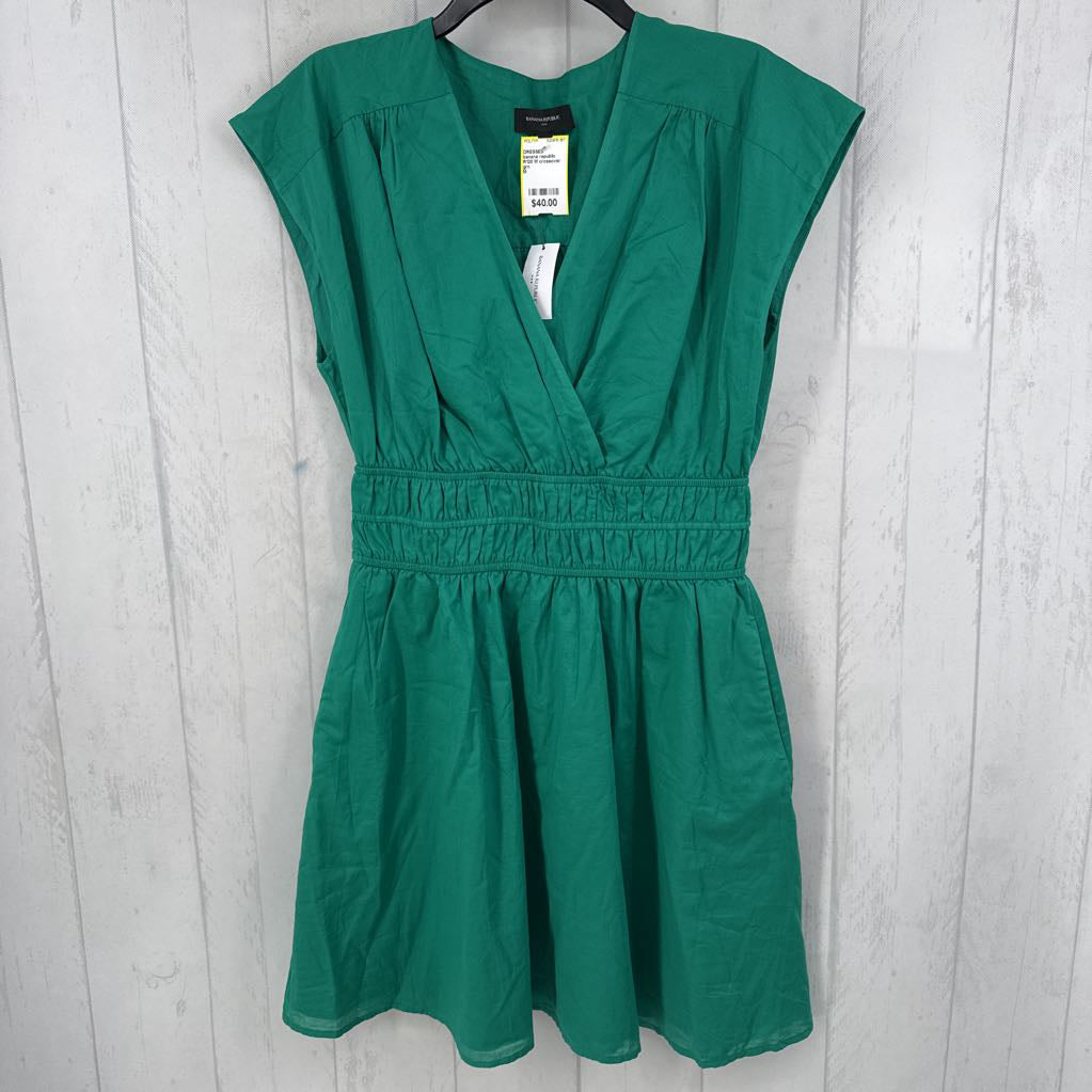 R120 M crossover smocked cap slv dress