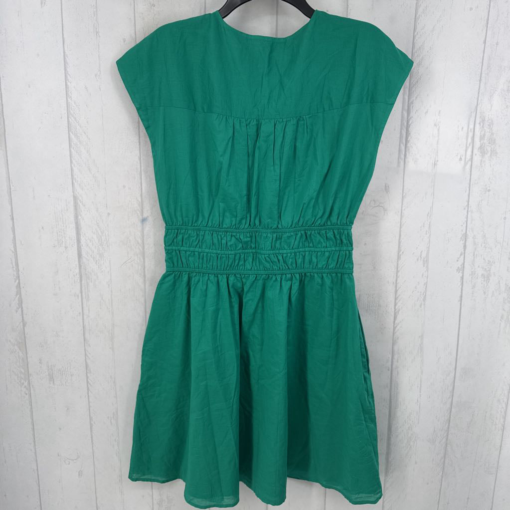R120 M crossover smocked cap slv dress