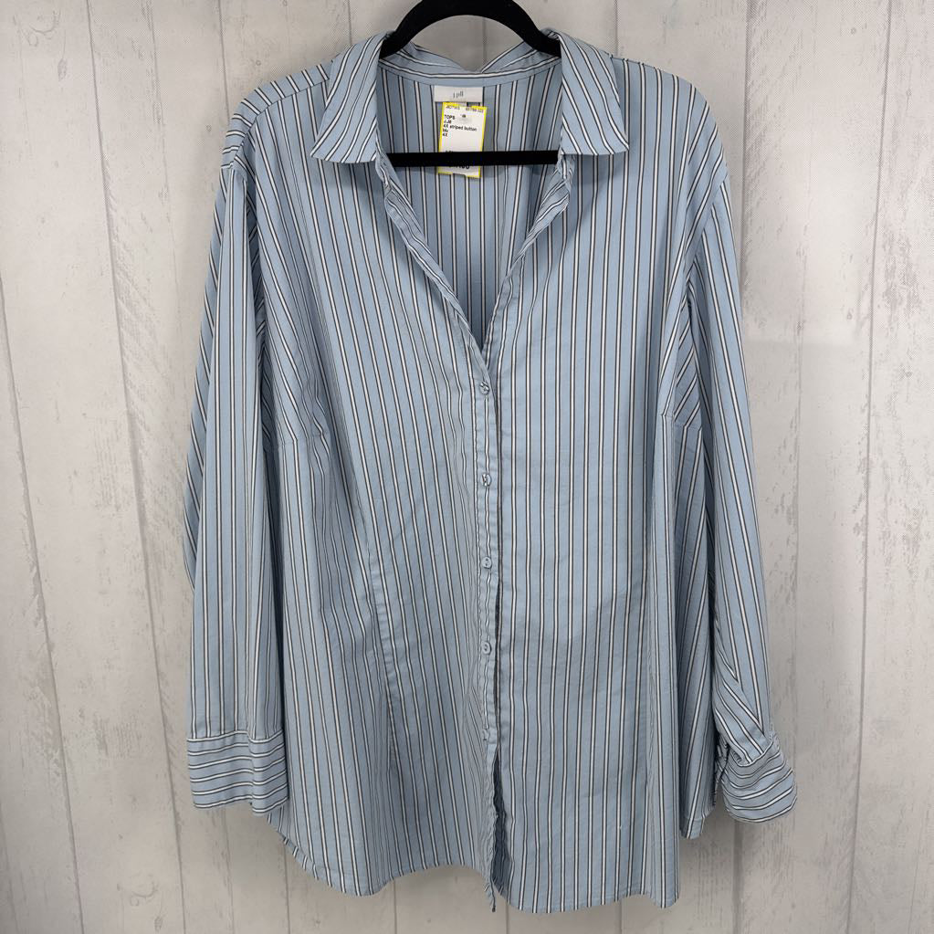 4X striped button down l/s top