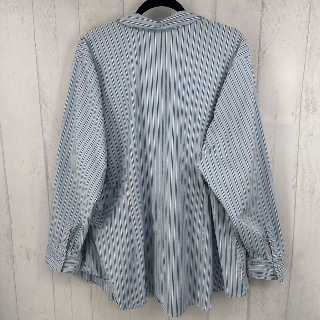 4X striped button down l/s top