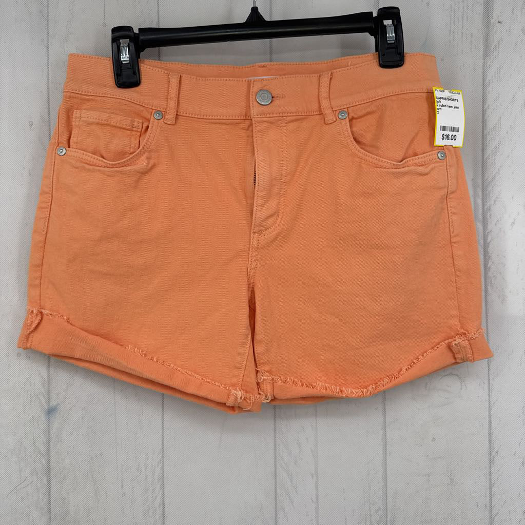 2 rolled hem jean shorts