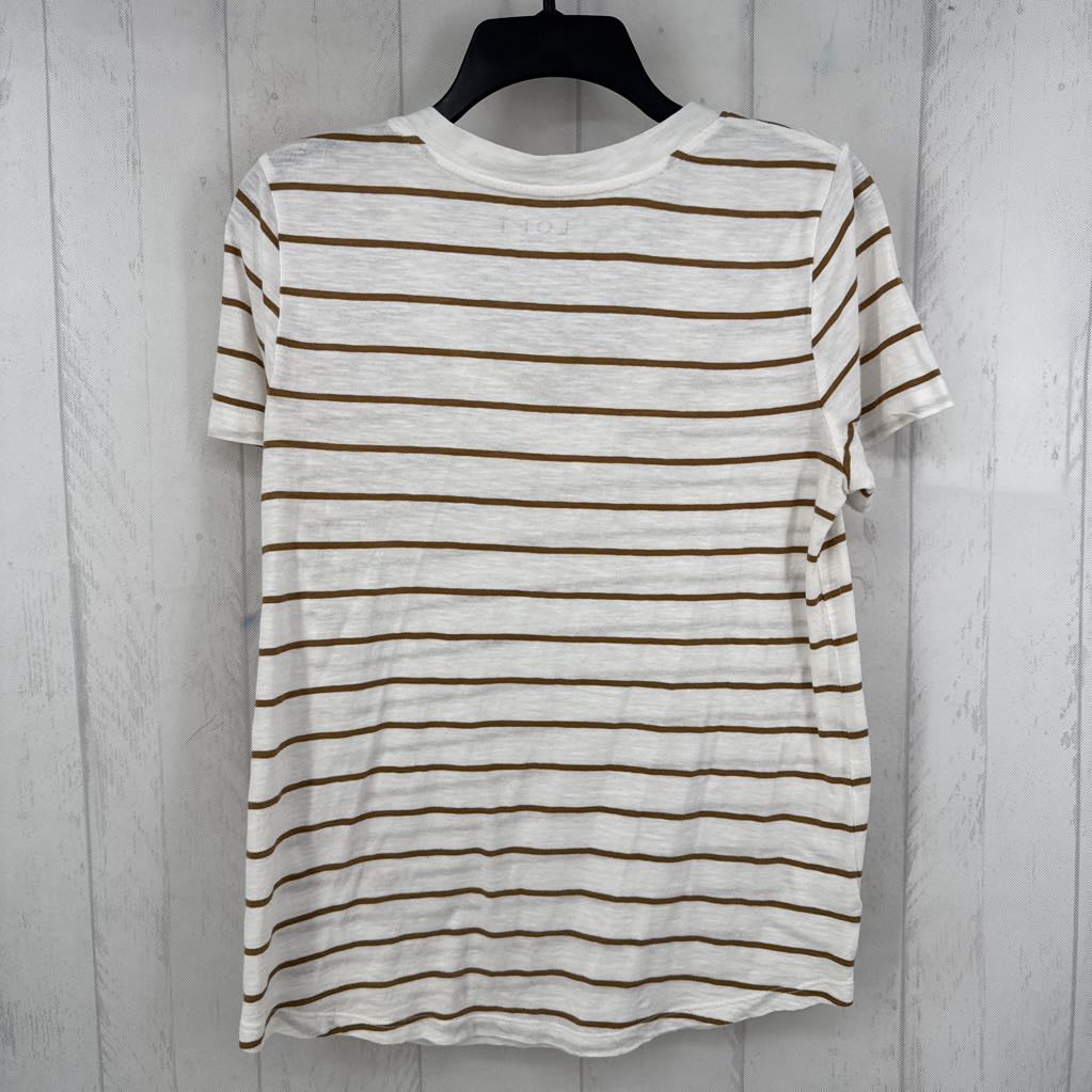 S striped v-neck s/s tee