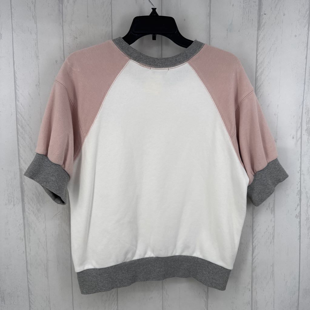 S colorblock crewneck s/s top