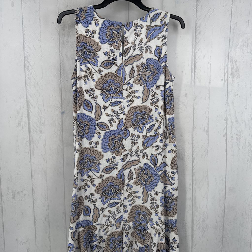 10 linen flo print slvls dress