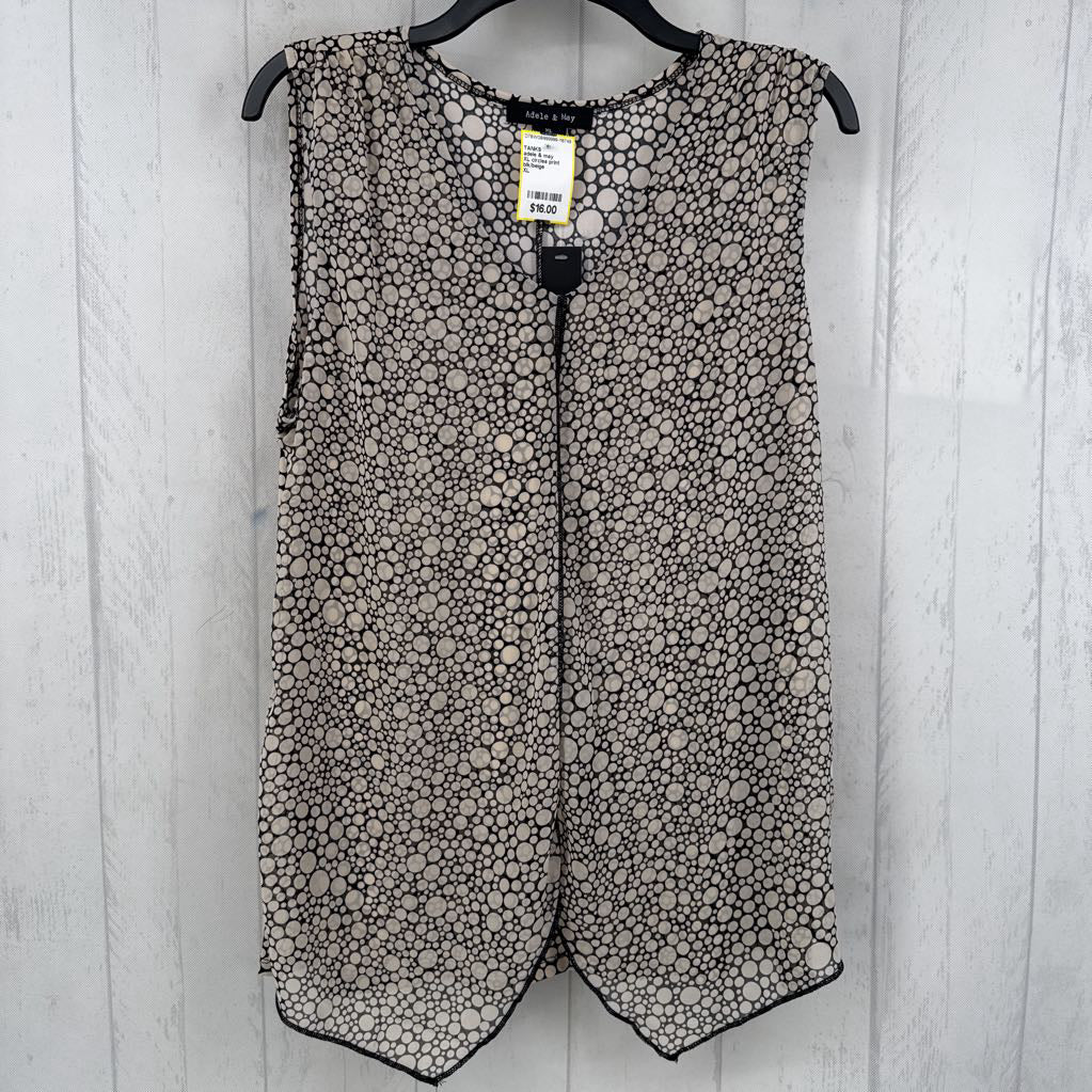 XL circles print flowy tank