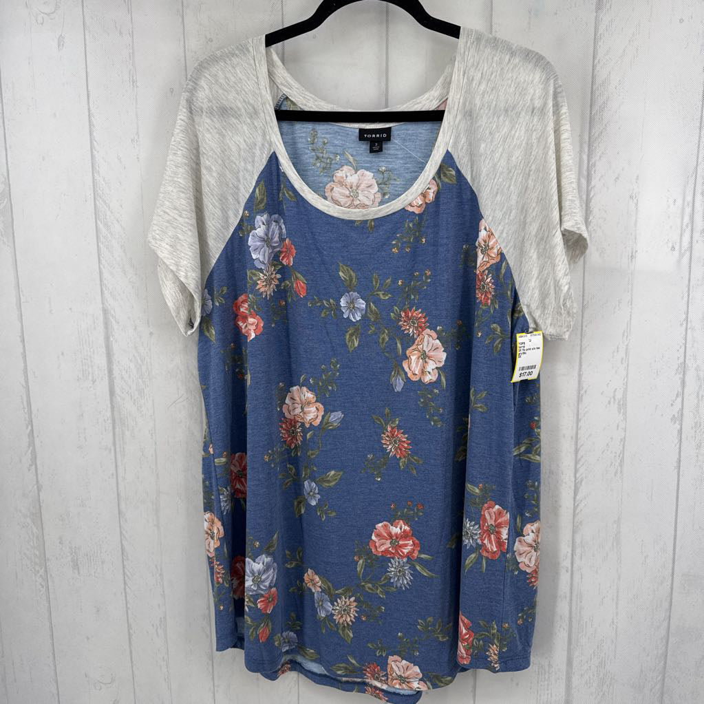 3X flo print s/s tee