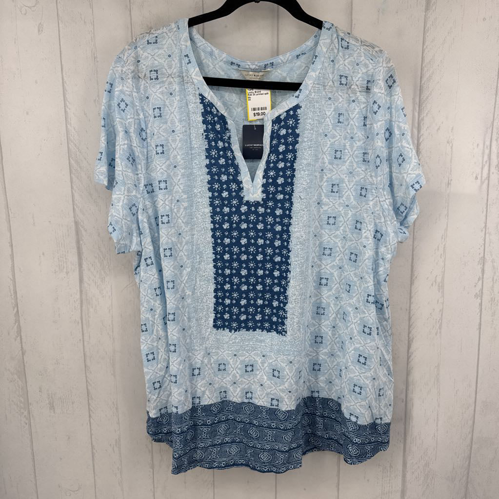 R40 3X printed split neck s/s tee