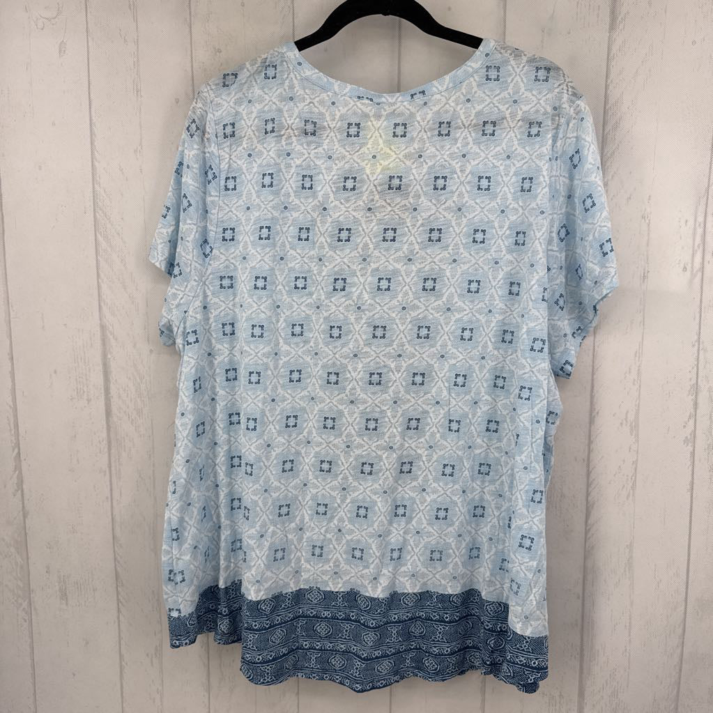 R40 3X printed split neck s/s tee