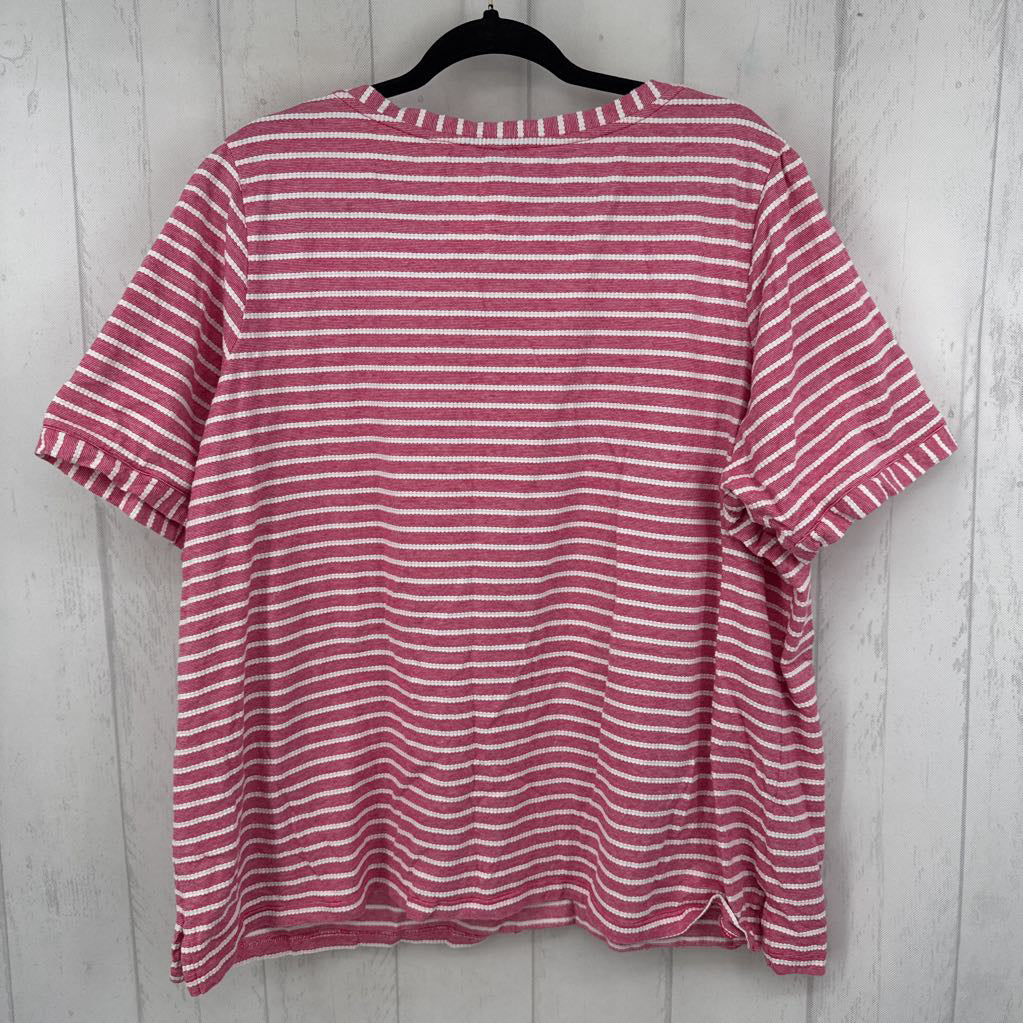 2X striped s/s top