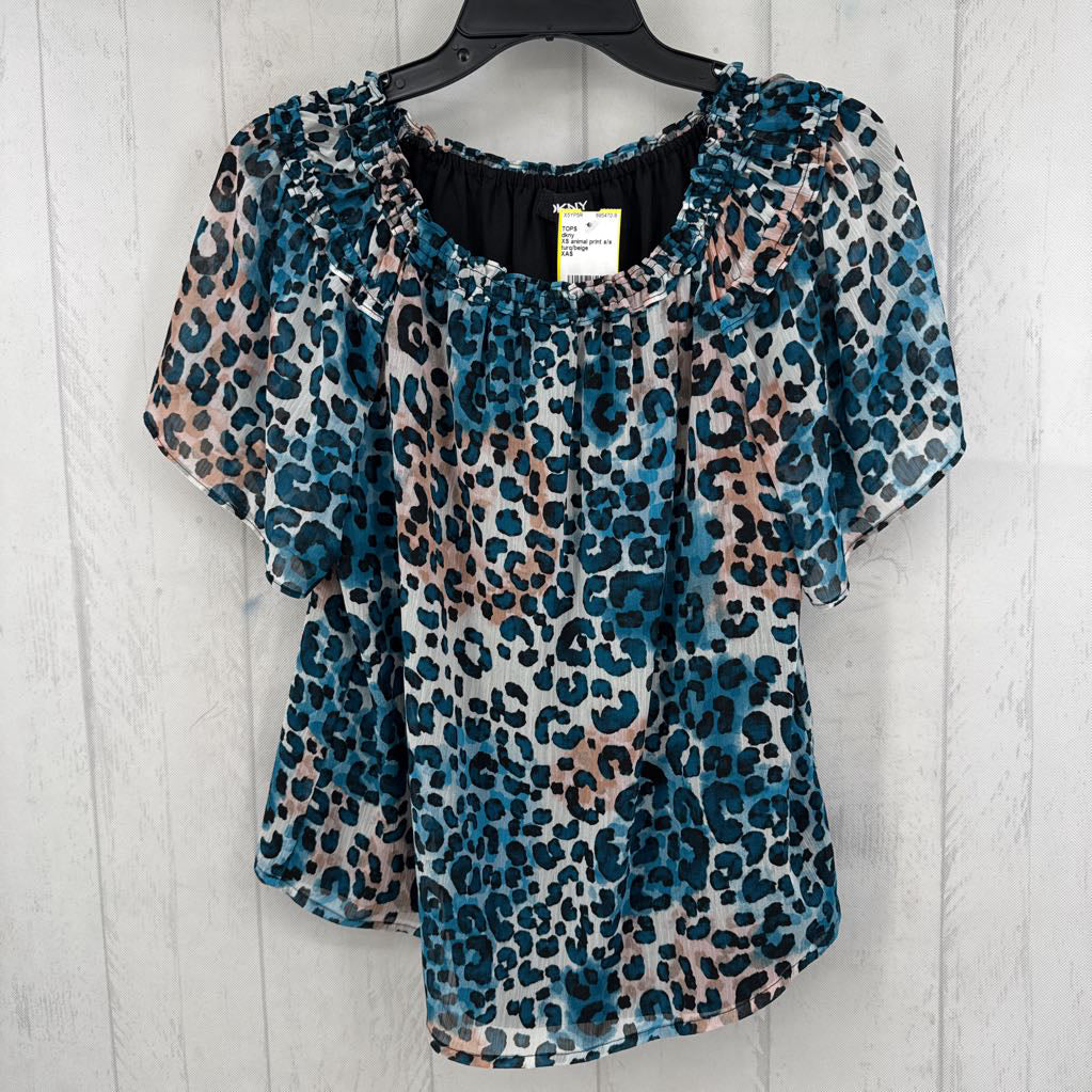 XS animal print s/s top