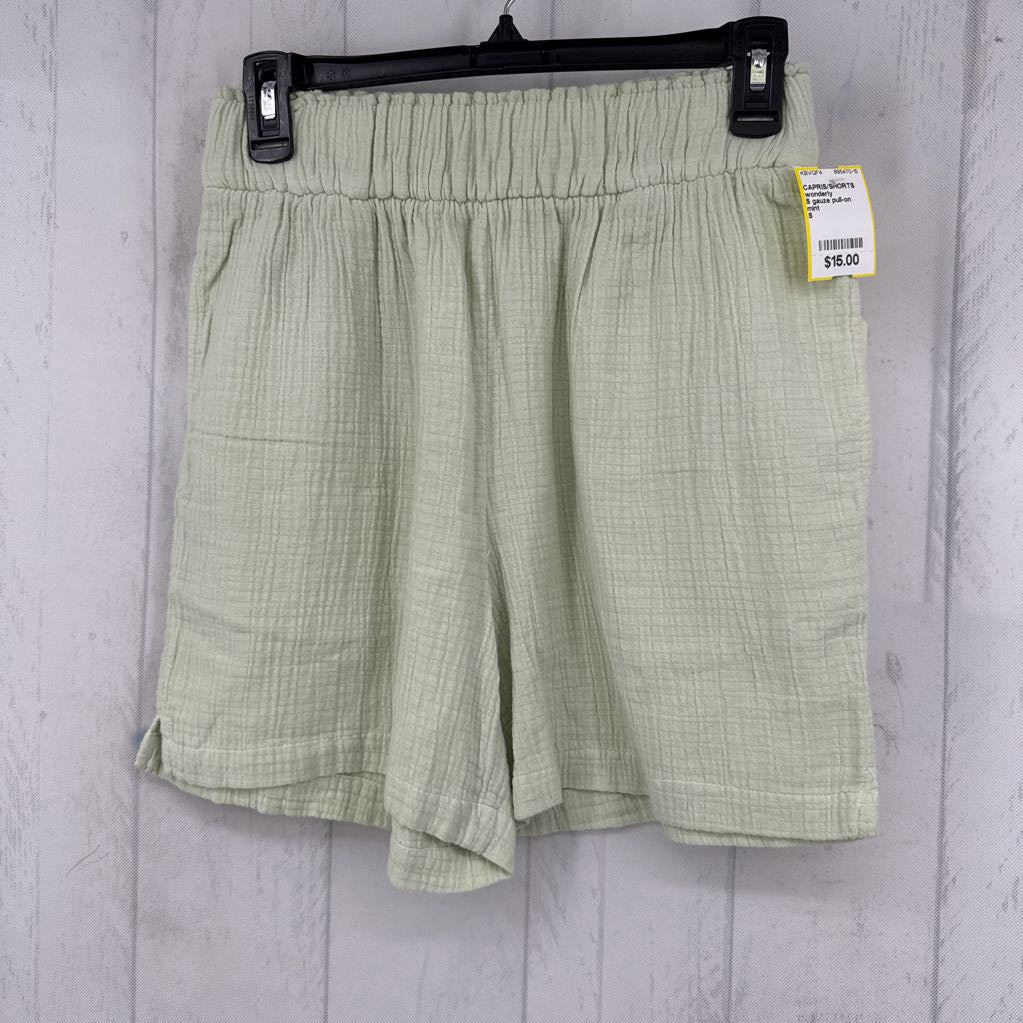 S gauze pull-on shorts