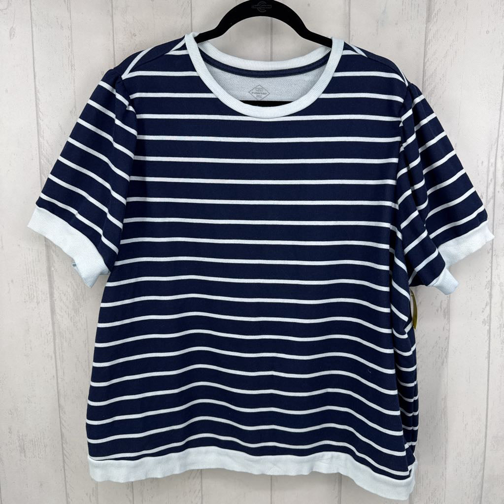 2X striped s/s top