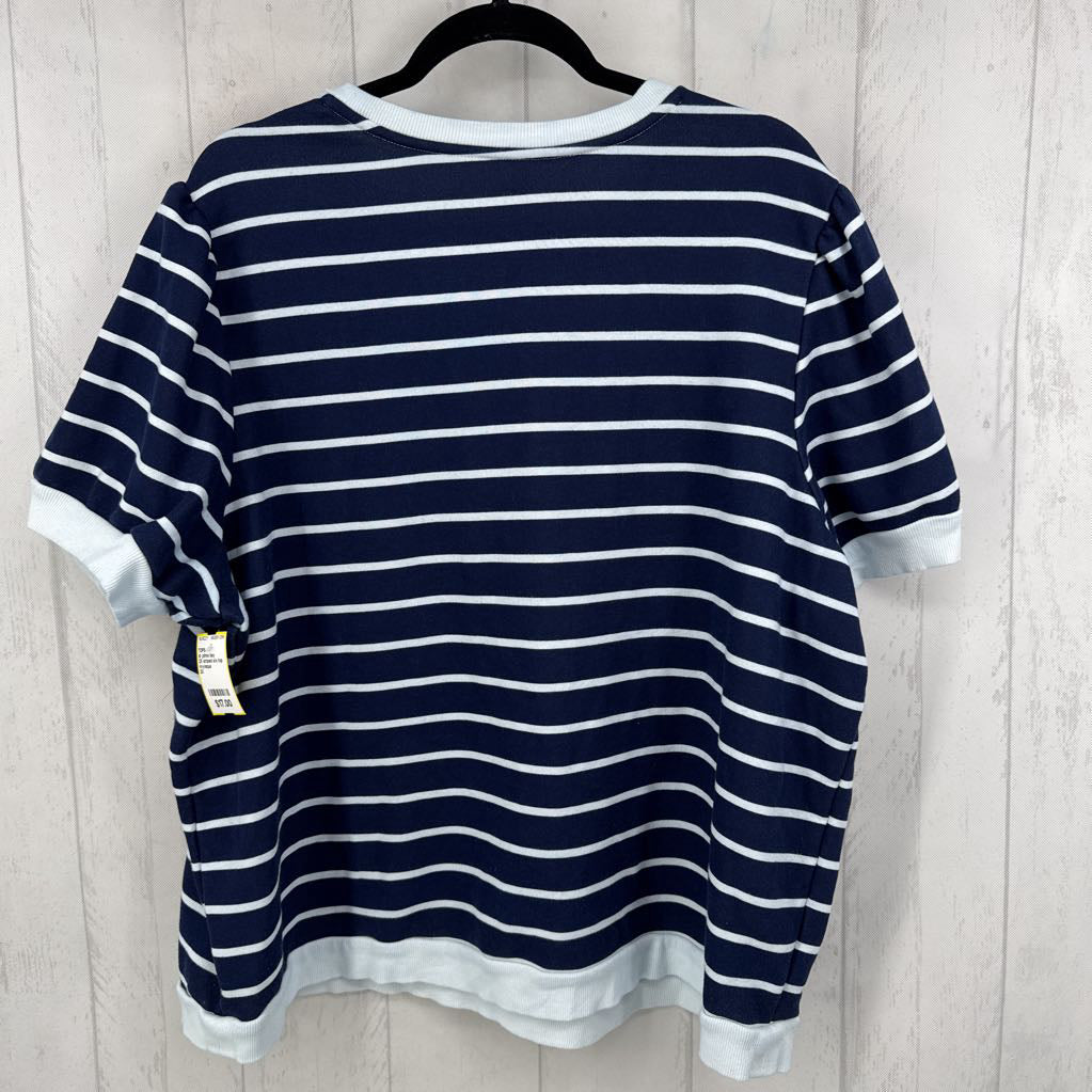 2X striped s/s top