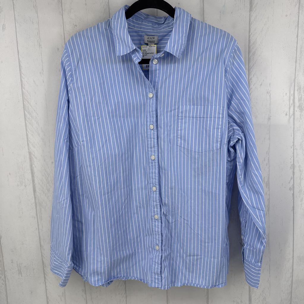 3X striped button down l/s top