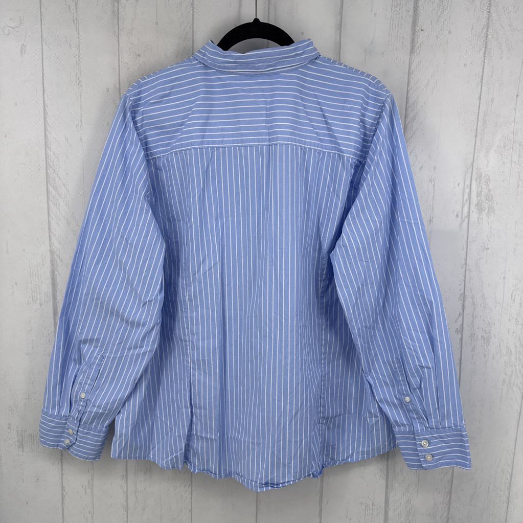 3X striped button down l/s top