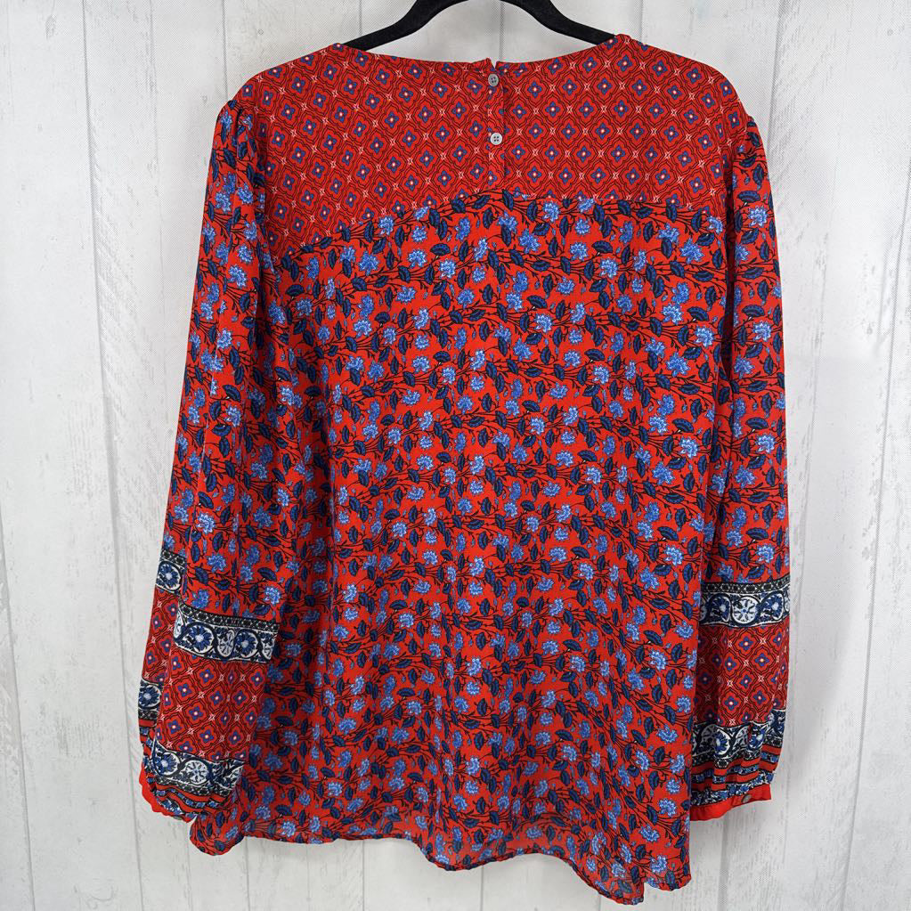 20 flo print round neck l/s top