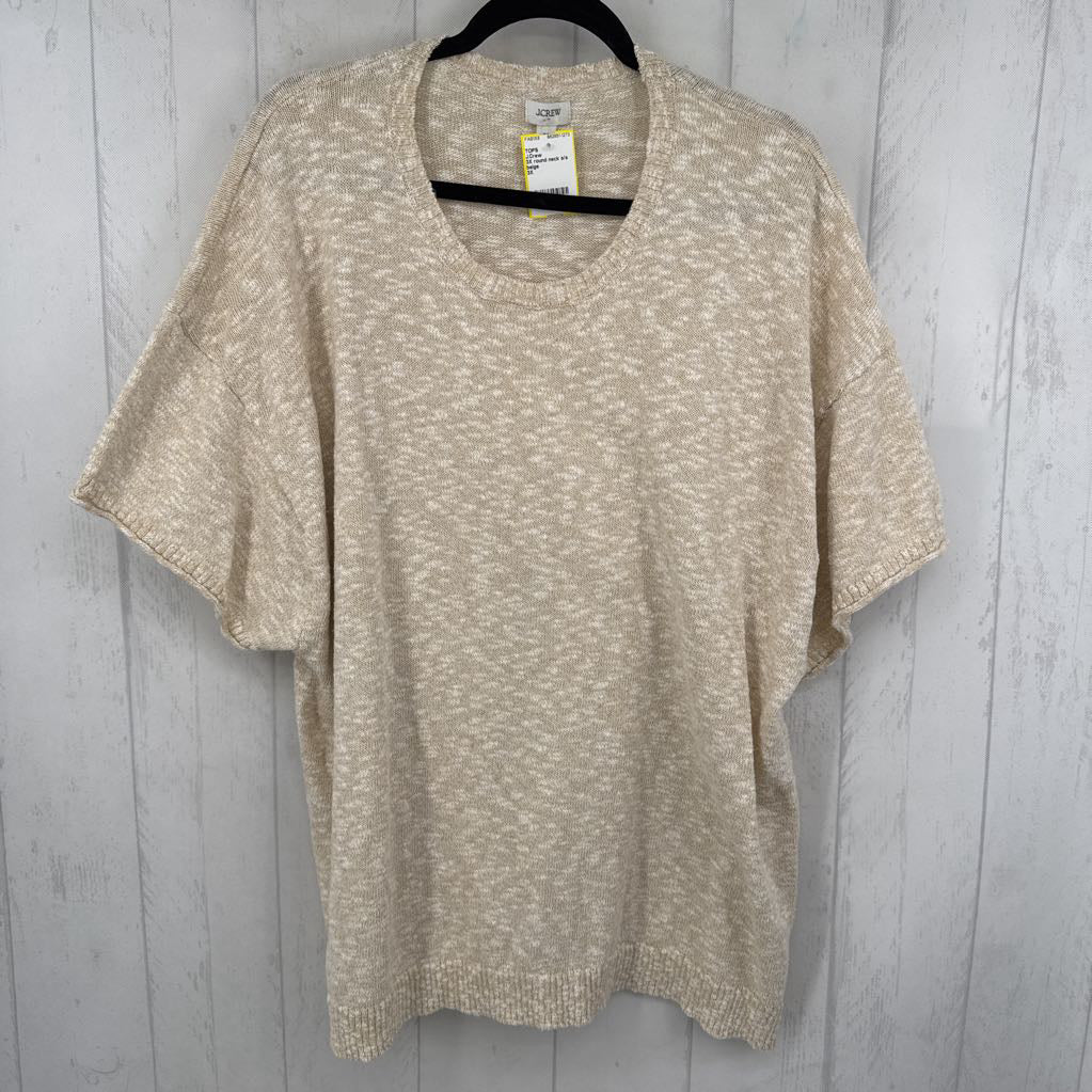 3X round neck s/s knit top