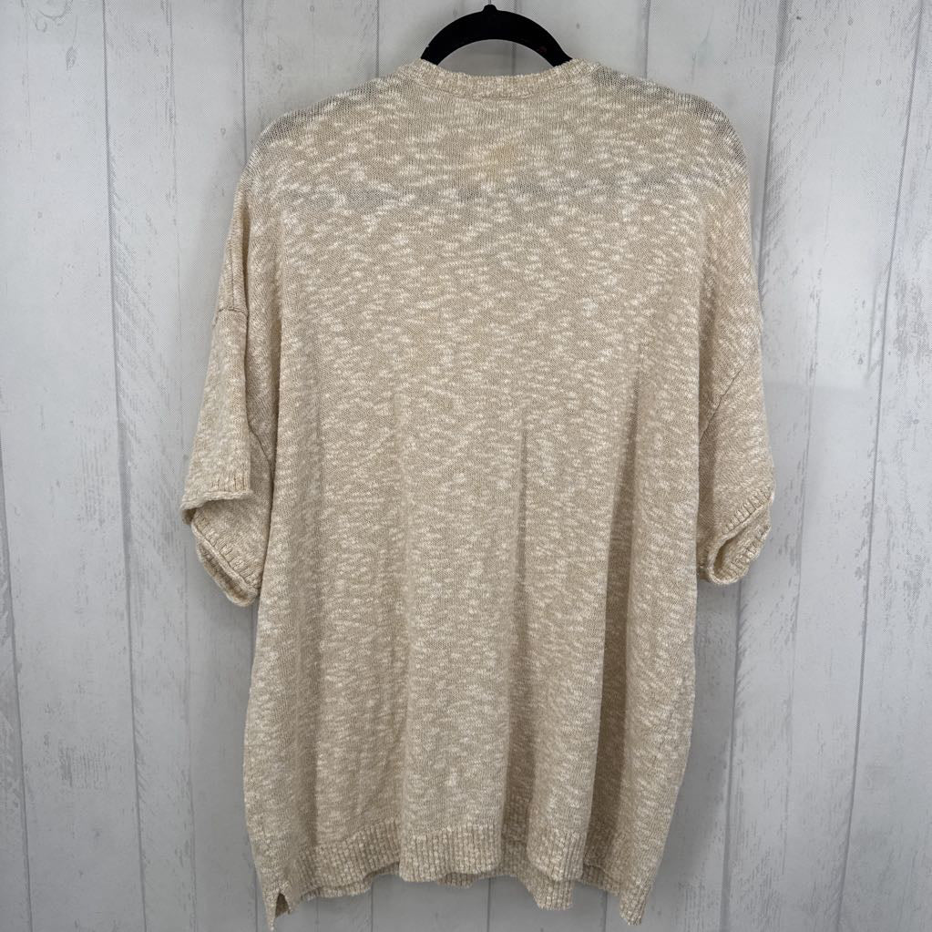 3X round neck s/s knit top