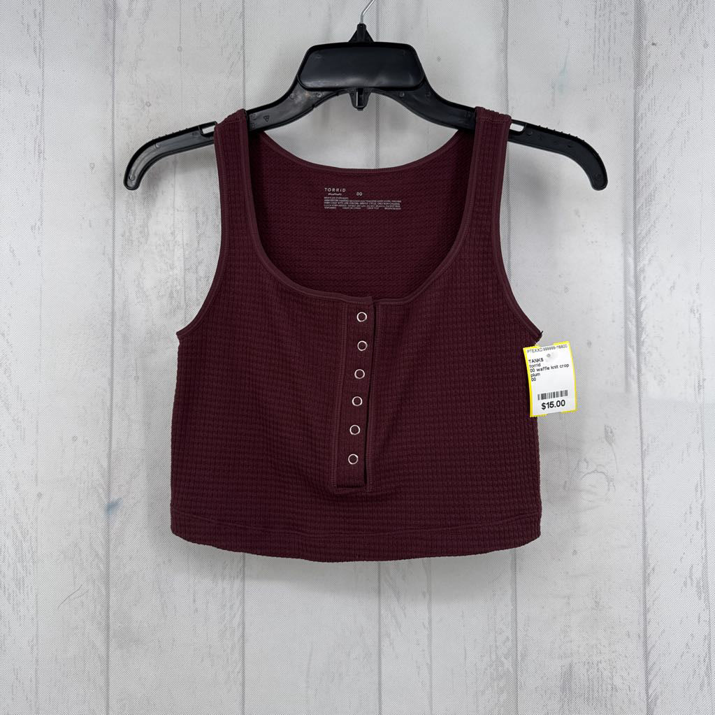 00 waffle knit crop tank