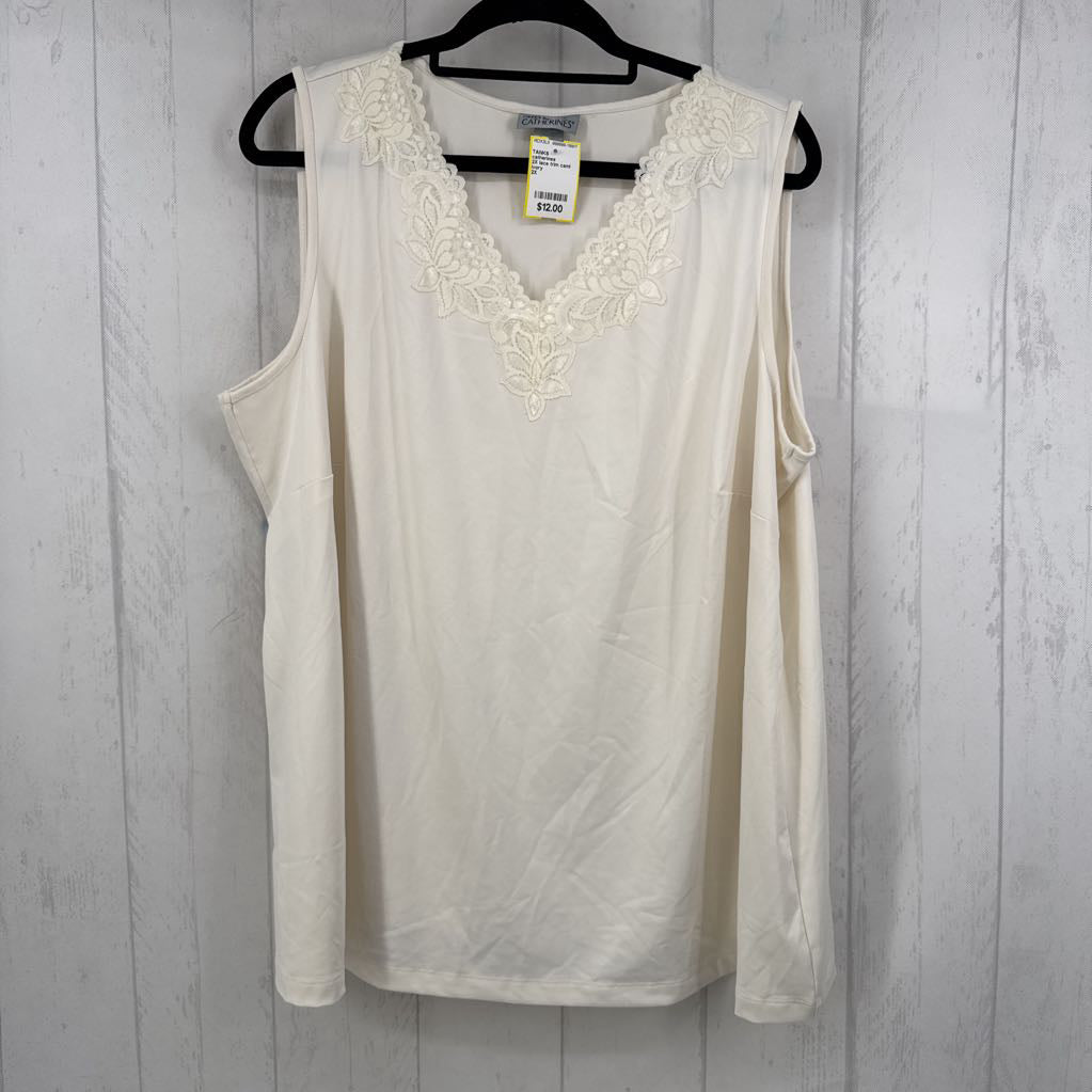 2X lace trim cami