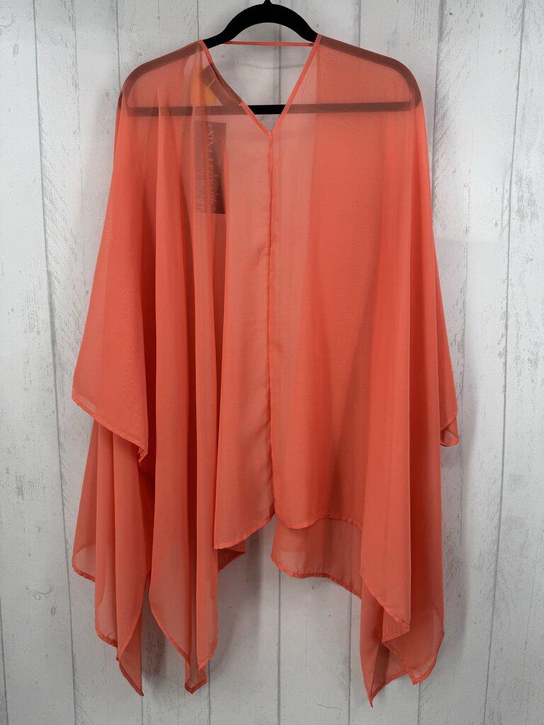 O/S semi-sheer ruana