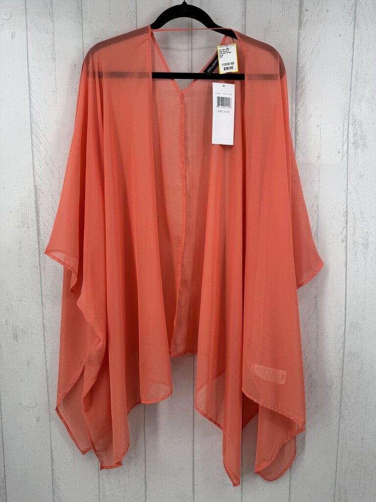 O/S semi-sheer ruana