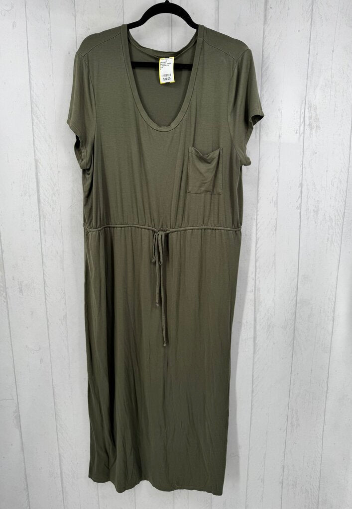 1X drawstring waist s/s t-shirt dress