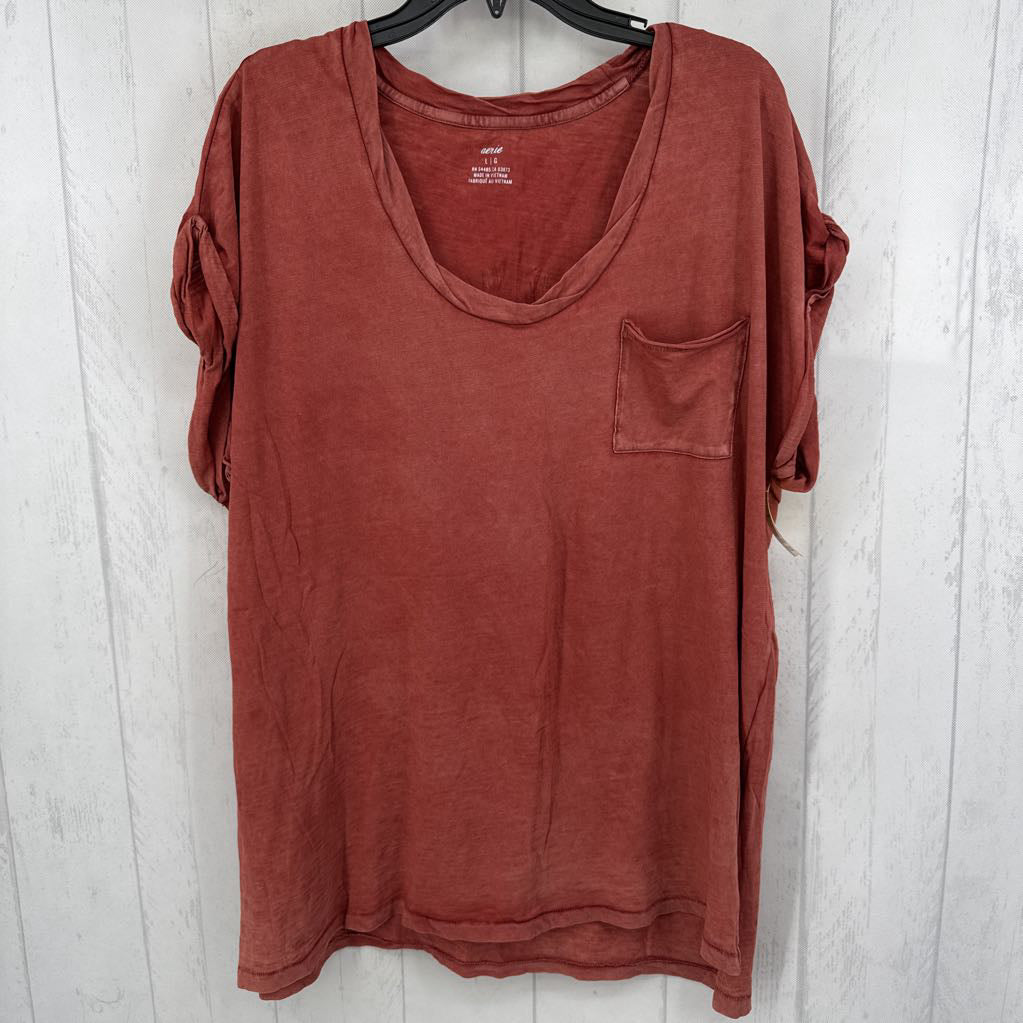 L scoop neck cap slv tee