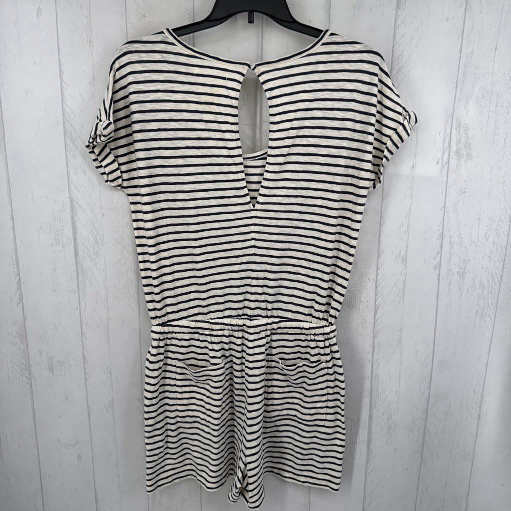 M scoop neck striped s/s romper