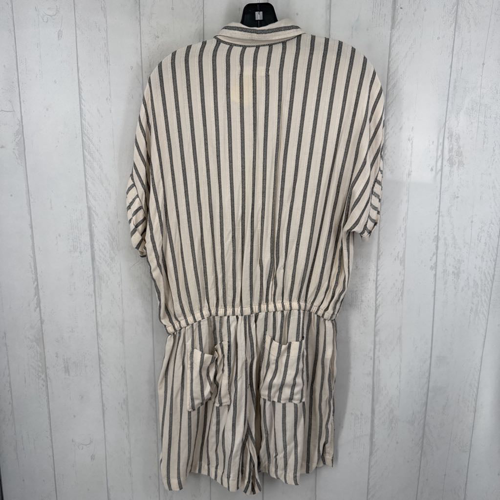 M striped crossover s/s romper