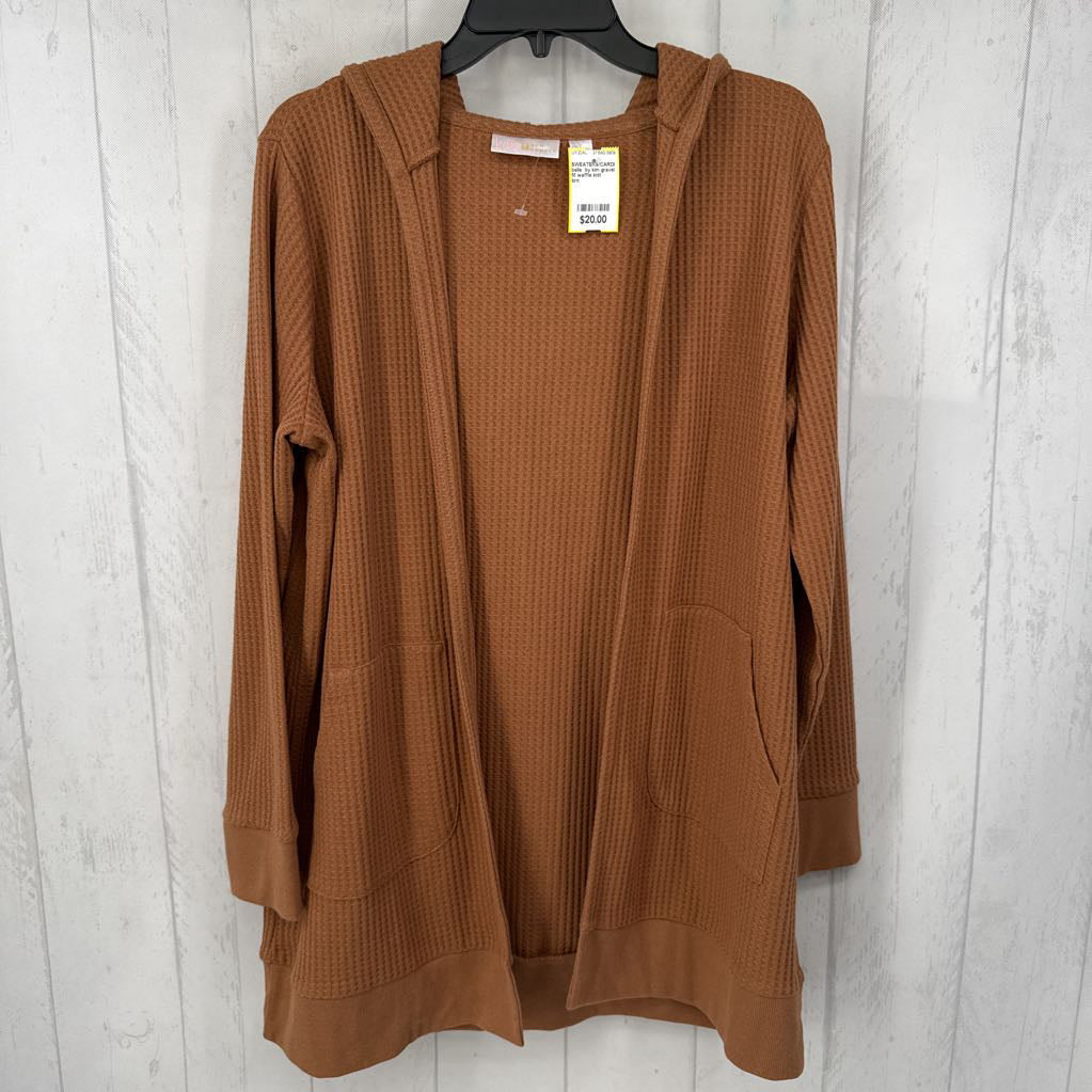 M waffle knit hooded cardi