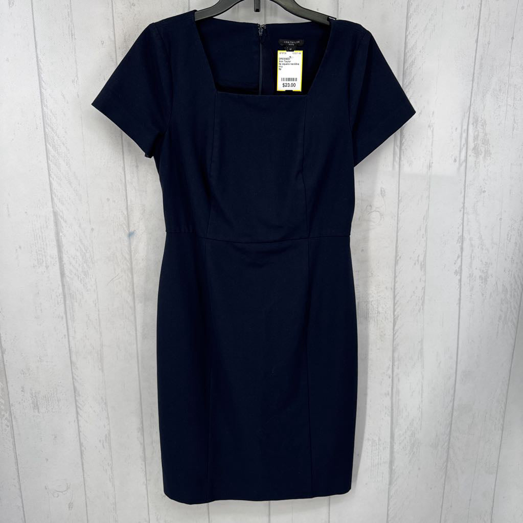 0p square neckline s/s sheath dress