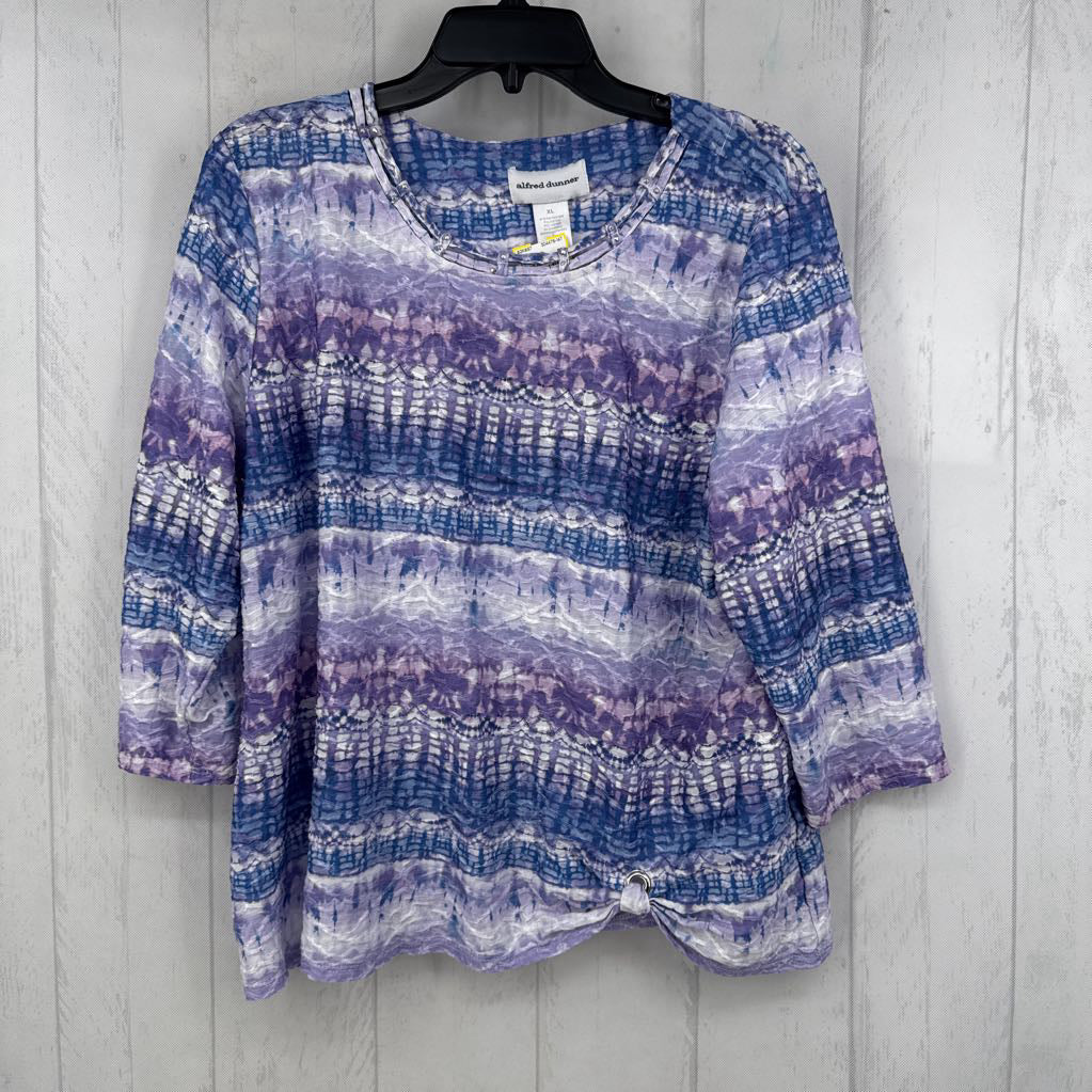 XL textured 3/4 slv top