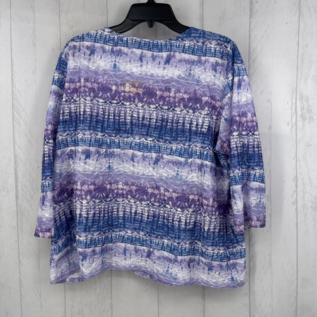 XL textured 3/4 slv top