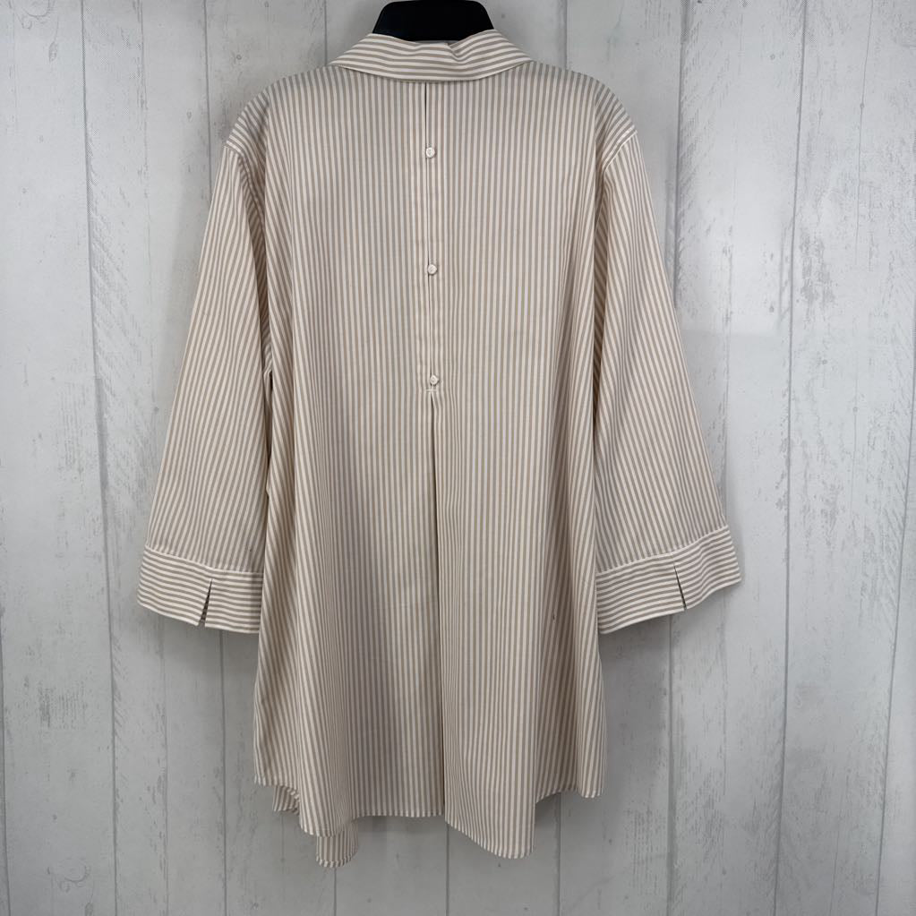 L/XL striped button down l/s top