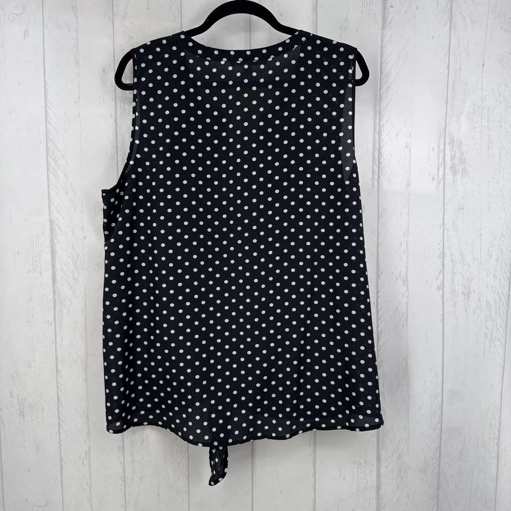 1X polka dot button down tank