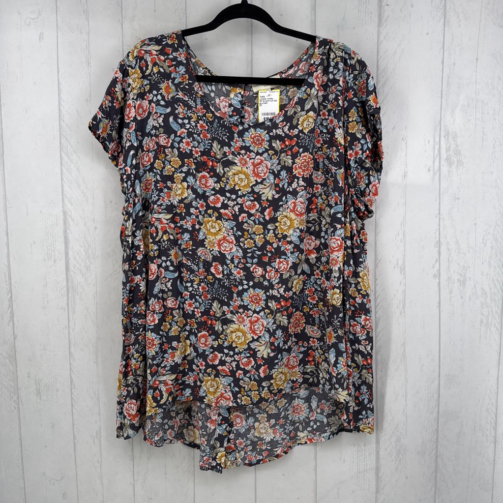 2X flo print s/s top