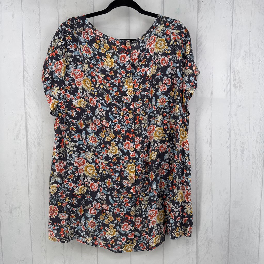 2X flo print s/s top