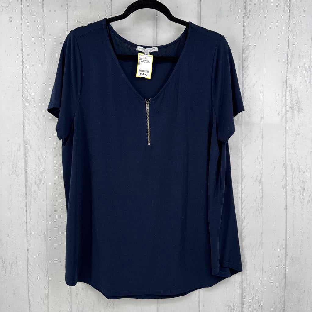2X quarter zip s/s top