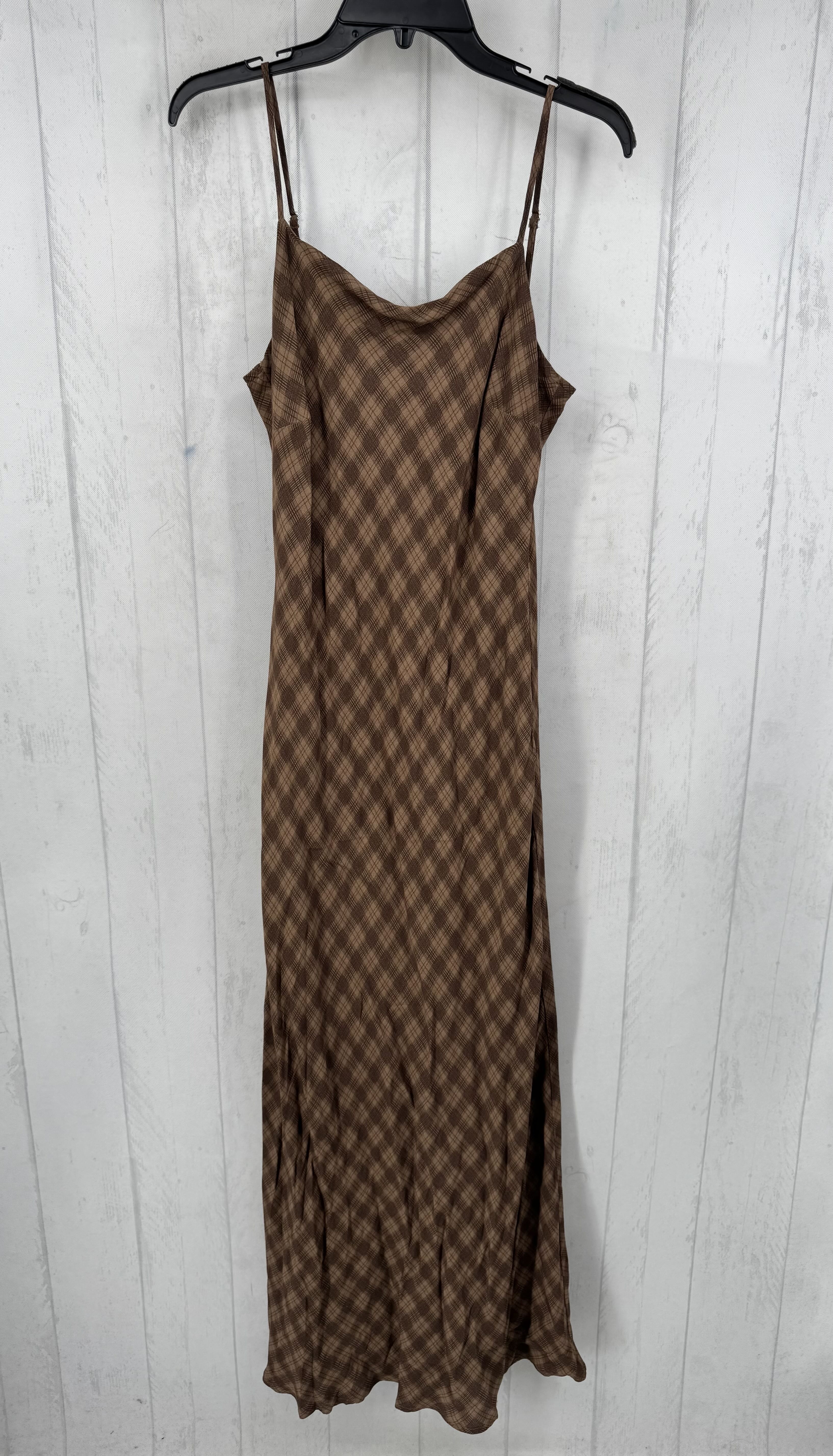 L plaid slvls maxi dress